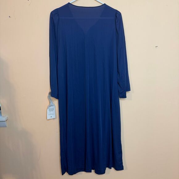 NWT Women's Shadowline 36280 Petals 3/4 Sleeve robe Gown navy - Picture 4 of 5